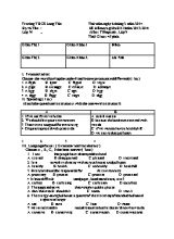 Đề kiểm tra giữa học kỳ II môn Tiếng Anh Lớp 9 - Năm học 2013-2014 - Trường THCS Long Tân